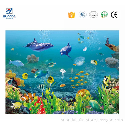 Sunnda sealife design bathroom 3d tiles,inkjet porcelain 3d tiles,bathroom 3d floor tiles